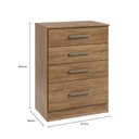 Ver imagem 3 de Cômoda Gaveteiro 4 Gavetas para Quarto com Corrediças Telescópicas Puxadores Modernos Design Compact