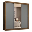 Ver imagem 3 de Guarda-roupa Casal 3 Portas de Correr com Espelho 4 Gavetas Rustic/cinza Sublime Plus Madesa