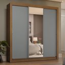 Ver imagem 1 de Guarda-roupa Casal 3 Portas de Correr com Espelho 4 Gavetas Rustic/cinza Sublime Plus Madesa