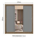 Ver imagem 4 de Guarda-roupa Casal 3 Portas de Correr com Espelho 4 Gavetas Rustic/cinza Sublime Plus Madesa