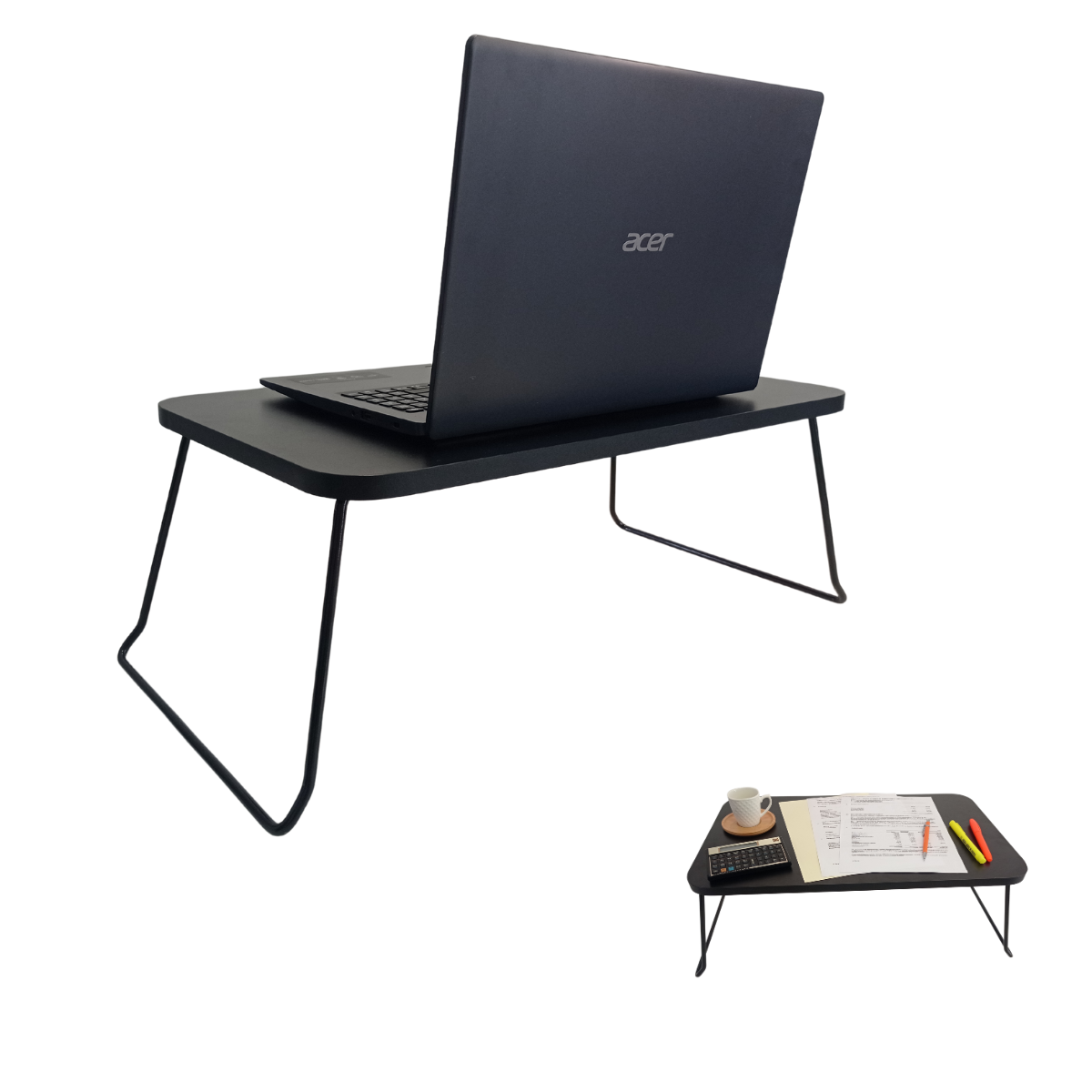 Suporte de Notebook Mesa Portátil Dobrável Bandeja de Colo para Estudo Leitura Home Office Café da M - 5