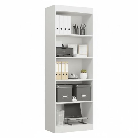 Estante Livreiro Multiuso 4 Prateleiras 1,71m Office Branco J&a