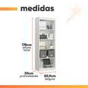 Ver imagem 3 de Estante Livreiro Multiuso 4 Prateleiras 1,71m Office Branco J&a