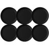 Jogo 6 Pratos Rasos Redondos 25cm Pratos Plástico Preto Serv - 1