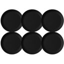 Ver imagem 1 de Jogo 6 Pratos Rasos Redondos 25cm Pratos Plástico Preto Serv