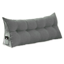 Ver imagem 1 de Almofada Cabeceira Ana Cama King 195cm Suede Cinza Ms Decor