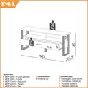 Ver imagem 3 de Rack para Sala de Estar 01 Gaveta 01 Prateleira Olivy D03 140 Cm Freijó Preto Fosco - Lyam Decor