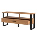 Ver imagem 1 de Rack para Sala de Estar 01 Gaveta 01 Prateleira Olivy D03 140 Cm Freijó Preto Fosco - Lyam Decor