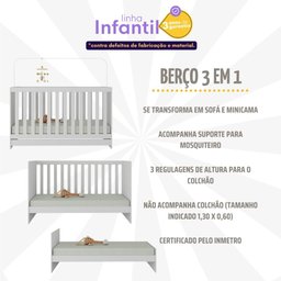 Berço 3 em 1 para Colchão 130 X 60cm Doce de Leite Multimóveis Mp0527r - 3