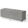 Recamier Baú Berlim Veludo Cinza Queen 1,50m Estofado Pés Pvc Preto - 6