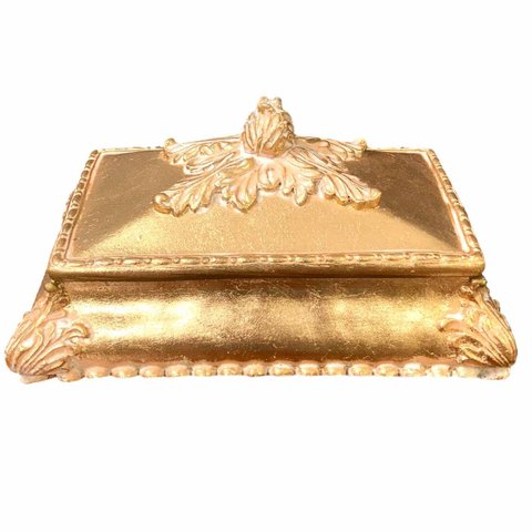 Porta Joia Dourado - 13x23x15cm - Encante-se com Nosso Objeto Decorativo Exclusivos