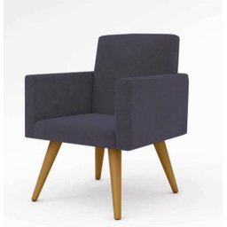 Poltrona Decorativa Cor Cinza Salão,recepção, Escritório Feita no Tecido Suede - 1