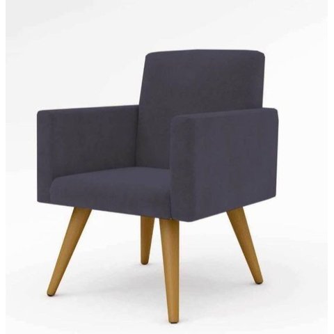 Poltrona Decorativa Cor Cinza Salão,recepção, Escritório Feita no Tecido Suede