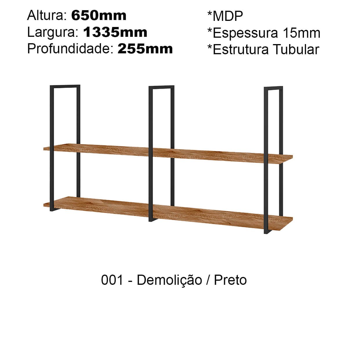 Prateleira Suspensa Grande Estilo Industrial Nicho Cozinha Aurora Demolição - ÉdeCasaMóveis                                                     - 2