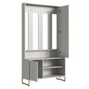 Ver imagem 6 de Sapateira Cabideiro com Espelho 1 Porta 100 Cm P1067 Arenas Dourado Pp Milani Store