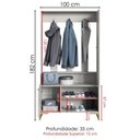 Ver imagem 3 de Sapateira Cabideiro com Espelho 1 Porta 100 Cm P1067 Arenas Dourado Pp Milani Store