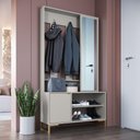 Ver imagem 7 de Sapateira Cabideiro com Espelho 1 Porta 100 Cm P1067 Arenas Dourado Pp Milani Store