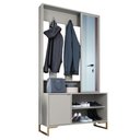 Ver imagem 1 de Sapateira Cabideiro com Espelho 1 Porta 100 Cm P1067 Arenas Dourado Pp Milani Store