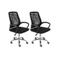 Ver imagem 2 de Kit Cadeiras Escritório Atendimento Preta Base Giratória Material do Estofamento Tela Mesh Zebrada 2