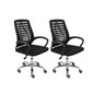 Kit Cadeiras Escritório Atendimento Preta Base Giratória Material do Estofamento Tela Mesh Zebrada 2 - 2