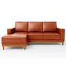 Sofá 3 Lugares 200cm Living com Chaise Esquerdo Sala de Estar Kayrós D05 Sintético Camel - Mpozenato - 7