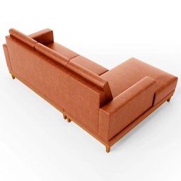 Sofá 3 Lugares 200cm Living com Chaise Esquerdo Sala de Estar Kayrós D05 Sintético Camel - Mpozenato - 6