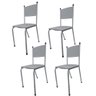 Kit 4 Cadeira Branca Cozinha Jantar Metal Tubular Almofadada Branca Medcombo - 1