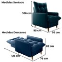 Ver imagem 3 de Poltrona de Amamentaçao e Puff Montreal Veludo Light Milani Store Azul