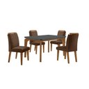 Ver imagem 2 de Conjunto Sala de Jantar Mesa Liz 120cm com Vidro Canto Copo e 4 Cadeiras Athenas Moderna