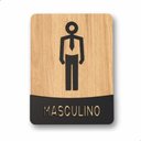 Ver imagem 1 de Placa de Banheiro Placas para Banheiro Feminino Masculino:preto - Masculino 15x20