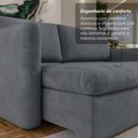 Ver imagem 5 de Sofá Cama sem Caixa Retrátil Reclinável Lunno D28 Mola Ensacada:Suede Grafite/220cm