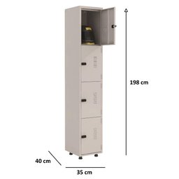 Armário Roupeiro Aço 4 Portas Ea701 Cinza - 5