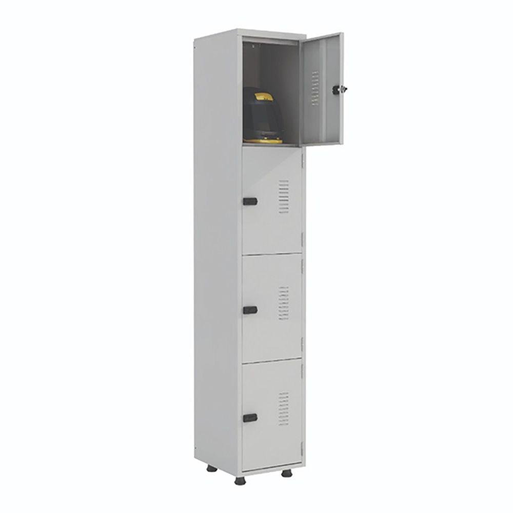 Armário Roupeiro Aço 4 Portas Ea701 Cinza - 1