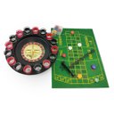 Ver imagem 1 de Jogo Roleta Drink Game Cassino C/ Tapete Fichas e Rodinho 16 Copos de Shot em Vidro