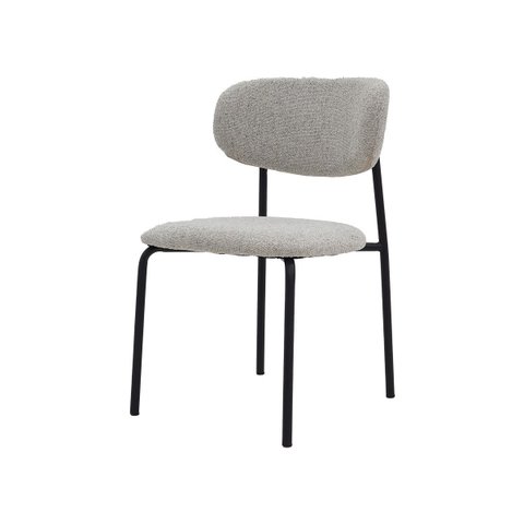 Cadeira de Jantar Manuela Estofada Cinza Base Reforçada em Aço Waw Design
