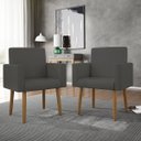 Ver imagem 1 de Kit 02 Poltronas Decorativa Sala Oferta Courino Balaqui Cor:courino Cinza