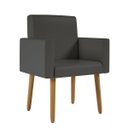 Ver imagem 4 de Kit 02 Poltronas Decorativa Sala Oferta Courino Balaqui Cor:courino Cinza