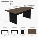 Ver imagem 4 de Mesa de Reunião Retangular Pé Painel 1800 mm - Linha Studio: Nogueira Lamina/Preto