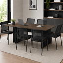Ver imagem 2 de Mesa de Reunião Retangular Pé Painel 1800 mm - Linha Studio: Nogueira Lamina/Preto