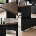 Ver imagem 3 de Mesa de Reunião Retangular Pé Painel 1800 mm - Linha Studio: Nogueira Lamina/Preto
