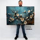 Ver imagem 2 de Quadro Decorativo Caixa Floral Luxo Flores Clássicas Tacolado Moldura Caixa Alta 4,5cm Madeira com V
