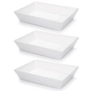 Ver imagem 1 de 3 Travessas Retangular Branca 4l Profissional Servir Buffet Melamina Saladas Massas