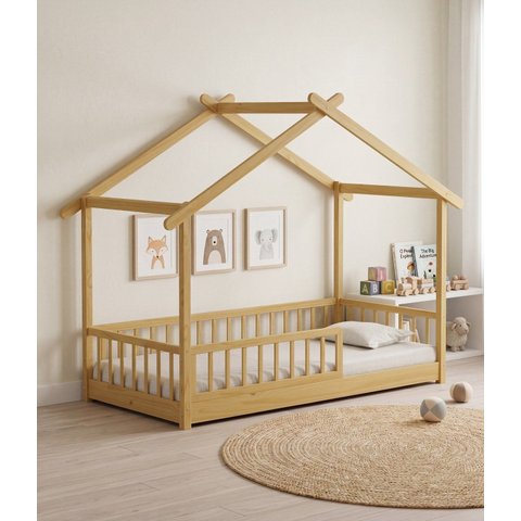 Cama Infantil Montessoriana de Madeira Maciça Afetto