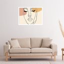 Ver imagem 1 de Quadro Decorativo Mulher Face Abstrato - 50x70cm:moldura Branca