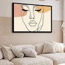 Ver imagem 2 de Quadro Decorativo Mulher Face Abstrato - 50x70cm:moldura Branca