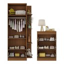 Ver imagem 5 de Guarda-roupas 2 Portas 1 Gaveta com Cômoda 3 Gavetas Infantil Doce de Leite Multimóveis Mp4243