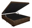 Ver imagem 3 de Cama Box Baú Casal Conforto Suede Marrom + Colchão Casal Conforto Espuma D23 Com EPS 24x138x188