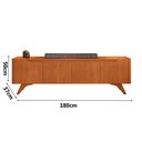 Ver imagem 3 de Rack Grecia 180cm para Tv até 75 Polegadas 4 Portas 1 Gaveta:naturalle/off