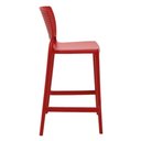 Ver imagem 5 de Kit 4 Cadeiras Altas Tramontina Banqueta com Encosto Bancada Bar Plástico Summa Safira Vermelho