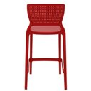Ver imagem 7 de Kit 4 Cadeiras Altas Tramontina Banqueta com Encosto Bancada Bar Plástico Summa Safira Vermelho